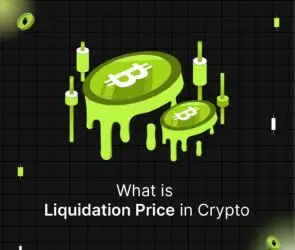 Bitunix Illustration of two melting coins with the Bitcoin symbol, surrounded by candlestick chart elements on a black grid background. Text reads: What is Liquidation Price in Crypto, highlighting how volatile markets affect your liquidation price.