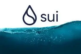 Bitunix A dark blue water droplet outline and the word sui appear above a wave of clear blue water with bubbles.