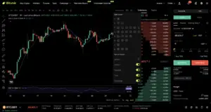 Bitunix A cryptocurrency trading interface on Bitunix displays BTC/USDT price charts, order book, recent trades, buy/sell order options, and various trading tools in dark mode.
