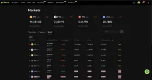 Bitunix A cryptocurrency market dashboard shows BTC, ETH, TRX, and LINK prices with percentage changes, a list of top trading pairs, prices, 24-hour changes, highs, lows, volume, and trade buttons on a black background. | Bitunix Bitunix A cryptocurrency market dashboard shows BTC, ETH, TRX, and LINK prices with percentage changes, a list of top trading pairs, prices, 24-hour changes, highs, lows, volume, and trade buttons on a black background.