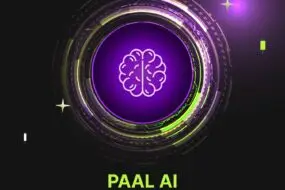 Bitunix A glowing digital illustration featuring a brain icon in a purple circle, surrounded by futuristic circular patterns. Below, neon green text reads, PAAL AI What Is a PAAL Token? on a black background.