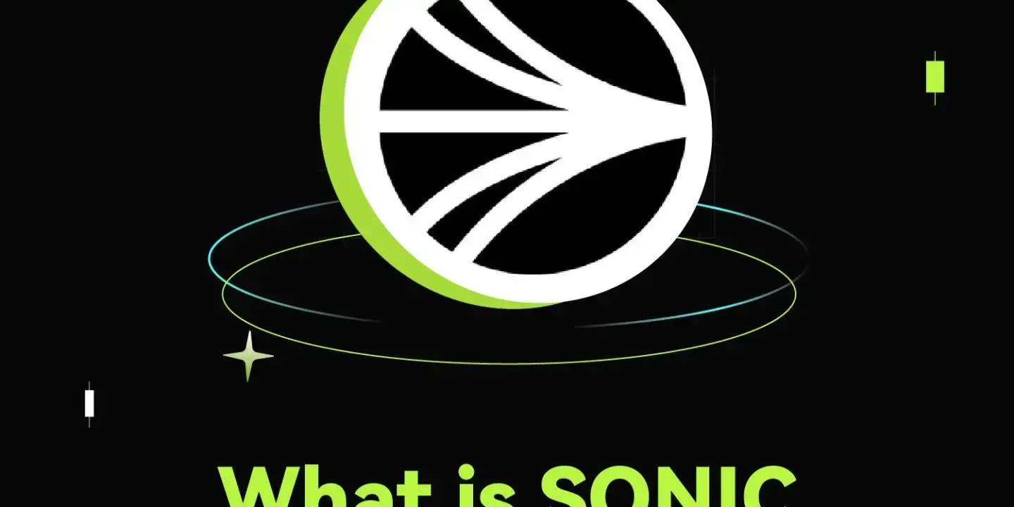 Bitunix A graphic with a circular abstract logo above the text: What is SONIC How To Get & Use SONIC? on a black background with green and white accents and floating geometric shapes.