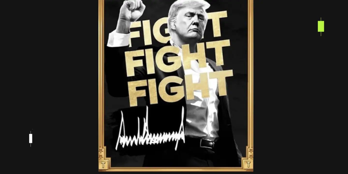 Bitunix A promotional graphic features Donald Trump raising his fist, with bold text TRUMP FIGHT FIGHT FIGHT and his signature below. The caption reads, Donald Trump Launches $TRUMP Meme Coin on a black background.