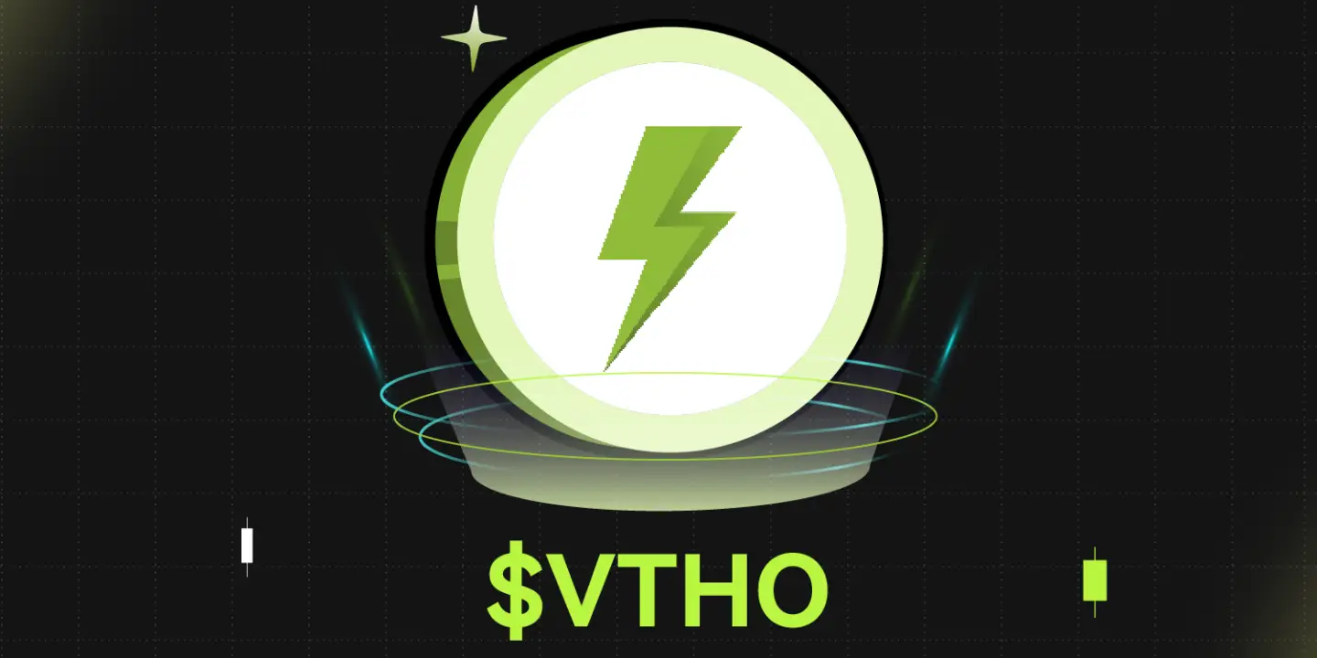 Bitunix A digital graphic showing a green lightning bolt inside a glowing circle, with $VTHO and VeThor Token written below on a dark grid background with green and white accents. | Bitunix Bitunix A digital graphic showing a green lightning bolt inside a glowing circle, with $VTHO and VeThor Token written below on a dark grid background with green and white accents.