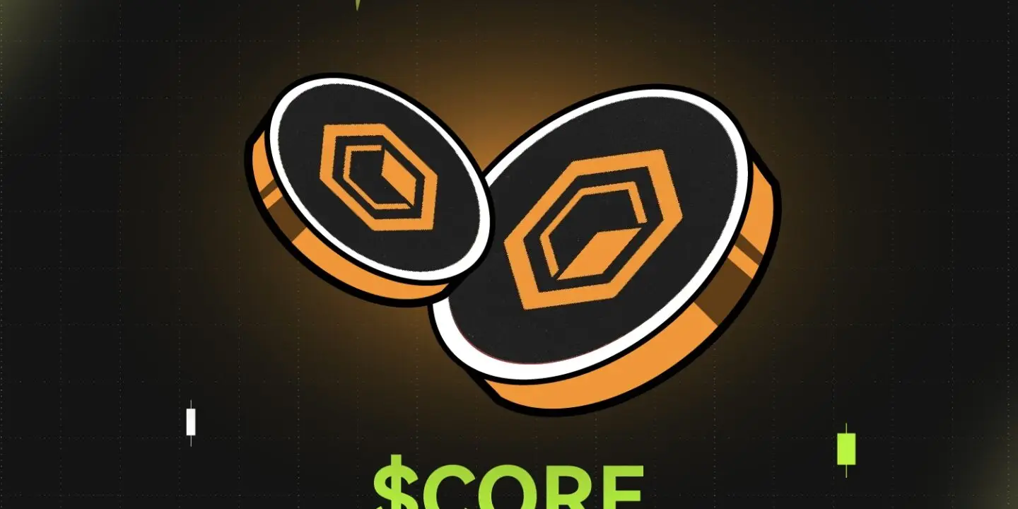 Bitunix Two stylized CORE coins with orange and black designs float above the words $CORE Core DAO on a dark grid background, accented by green and white candlestick chart icons. | Bitunix Bitunix Two stylized CORE coins with orange and black designs float above the words $CORE Core DAO on a dark grid background, accented by green and white candlestick chart icons.