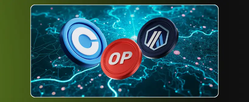 Bitunix Three digital coins with different logos (C, OP, and a geometric design) float above a glowing blue map with interconnected nodes—capturing the dynamic energy of Altcoin Season. The dark background features a green border on the left. | Bitunix Bitunix Three digital coins with different logos (C, OP, and a geometric design) float above a glowing blue map with interconnected nodes—capturing the dynamic energy of Altcoin Season. The dark background features a green border on the left.