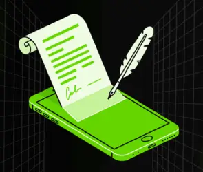 Diagram showing how smart contracts work on blockchain