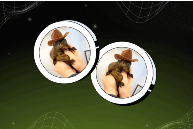 PNUT token displayed on a futuristic green and black grid-themed background.