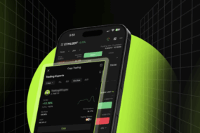 Mobile app showing Bitunix copy trading dashboard interface