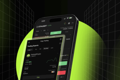 Mobile app showing Bitunix copy trading dashboard interface