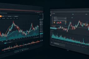 Copy trading dashboards showing real-time crypto charts, market indicators, and automated trade replication tools