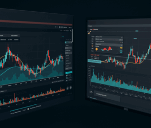 Copy trading dashboards showing real-time crypto charts, market indicators, and automated trade replication tools