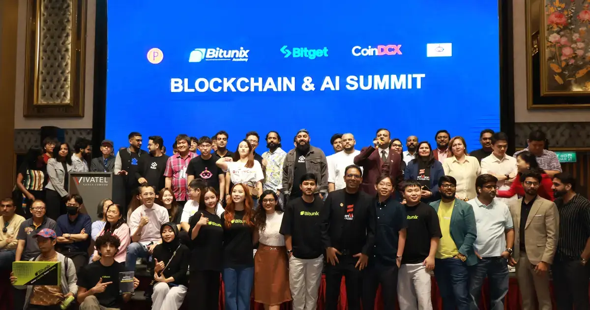 Attendees group photo in Blockchain & AI Summit 2025