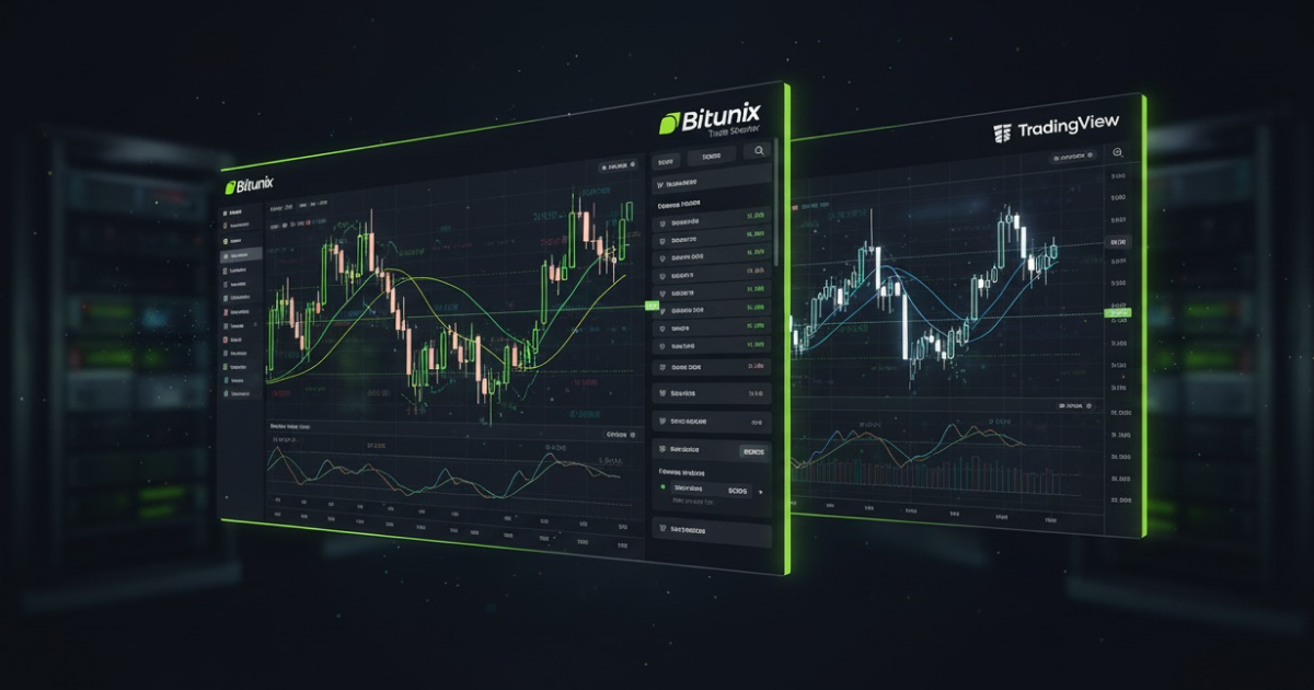 Bitunix crypto trading interface integrated with TradingView charts, showing advanced candlestick analysis, indicators, and real-time market data.