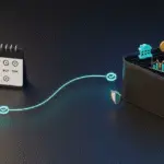 A digital illustration shows a line connecting a closed wallet to an open wallet filled with coins, graphs, gold, and buildings. A calendar marked with “BUY” stands nearby, symbolizing financial planning and investments.