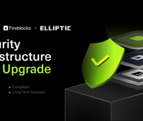 Bitunix A digital graphic showing logos of Bitunix, Fireblocks, and Elliptic with text: “Security Infrastructure Dual Upgrade.” Layered security icons and a green shield with a check mark are on the right. Bullet points: Secure, Compliant, Long-Term Oriented.