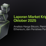 Bitunix Ilustrasi tiga kubus bertumpuk dengan simbol Bitcoin dan Ethereum, disertai teks Laporan Market Kripto Oktober 2025: Analisis Harga Bitcoin, Peningkatan Ethereum, dan Peristiwa Penting DeFi serta logo Bitunix.