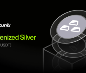 Bitunix A digital graphic shows the Bitunix logo and the words Tokenized Silver (XAG/USDT) beside a stylized silver coin hovering over a transparent cube, all on a dark background.