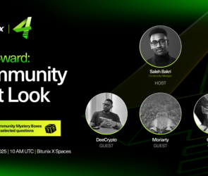 Bitunix A promotional banner for Ultra 4ward: Community First Look by Bitunix, featuring host Saleh Bakri and guests DeeCrypto, Moriarty, and Cyclops. The event is on December 25, 2025, at 10 AM UTC on Bitunix X Spaces.